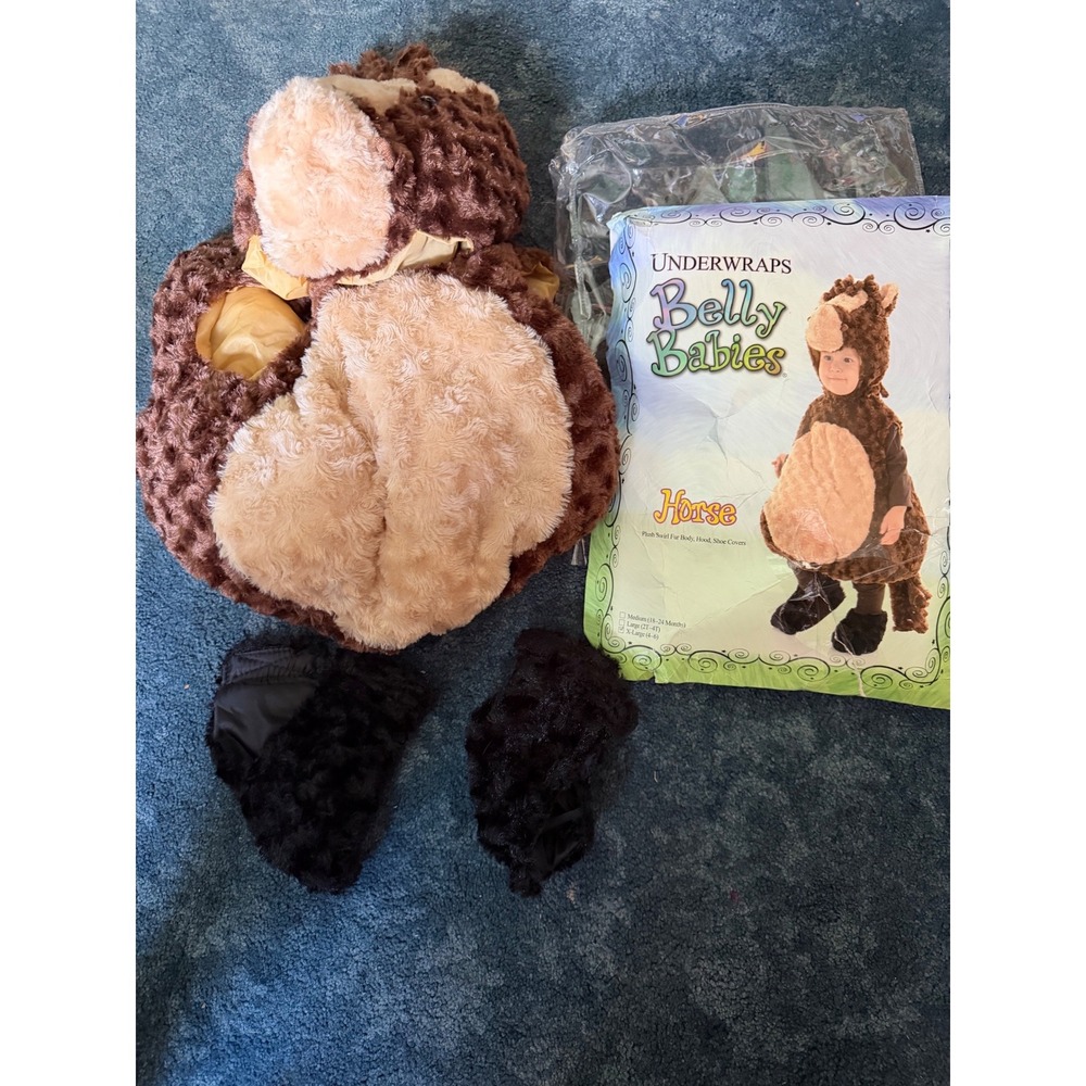 Underwraps Horse Costume Kids XL 4-6 Brown Excellent Belly Babies Plush 26232
